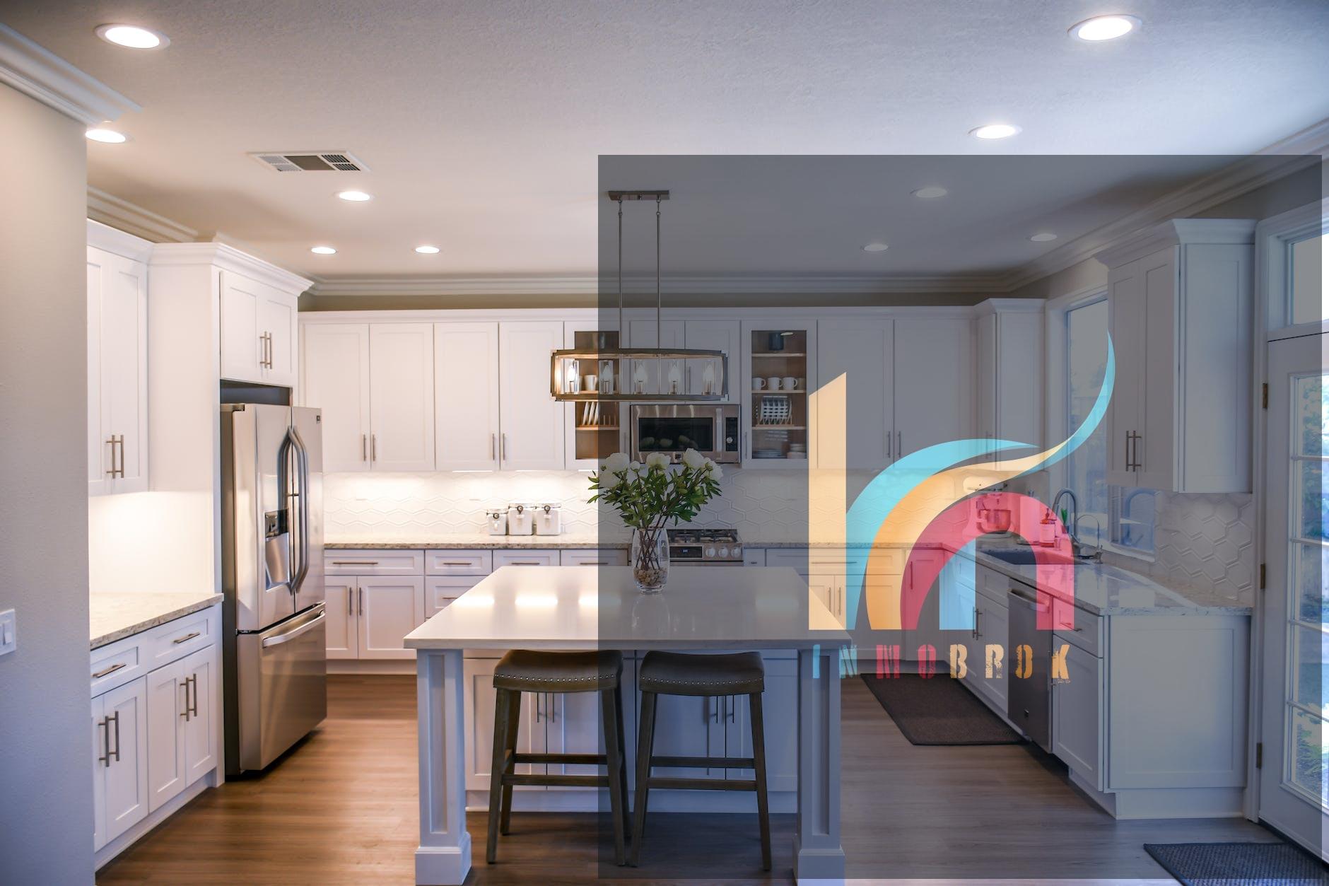 white wooden cupboards