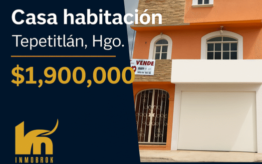 Casa en venta en Tepetitlán Hidalgo. – $1,900,000 MXN