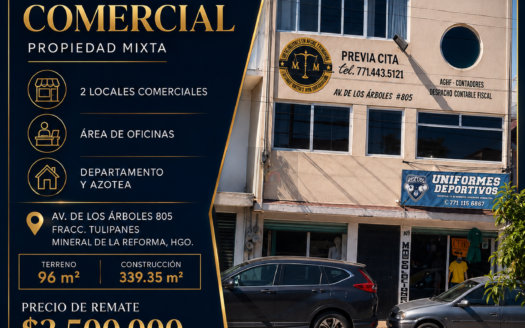 Edificio comercial en venta en Tulipanes, Mineral de la Reforma