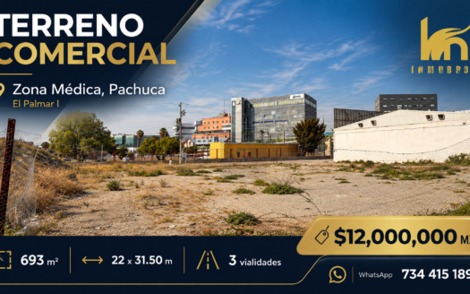 Terreno comercial en venta en Zona Médica Pachuca | 693 m²